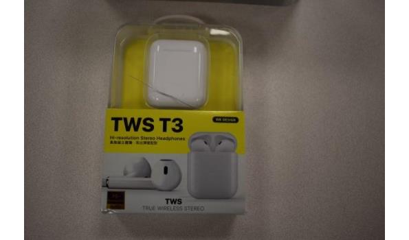 wireless earphones TWS T3 met oplaadcase, werking niet gekend